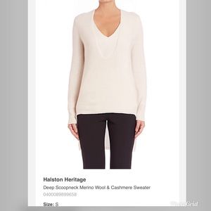 Halston Heritage high low wool/cashmere sweater